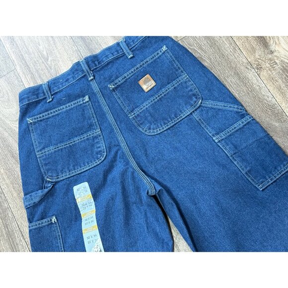 NWT Carhartt Loose Fit Original Dungaree Denim Jeans Darkstone Size 32X34 IRREGU - Picture 1 of 9